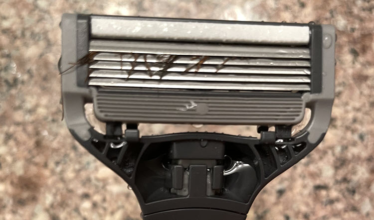 Long hair, the bane of all cartridge razors.